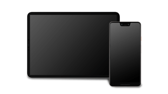 A tablet and mobile phone that support the SiriusXM app.