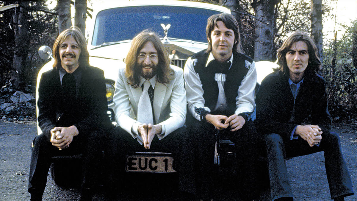 An image of Ringo Starr, John Lennon, Paul McCartney and George Harruson in the late '60s.