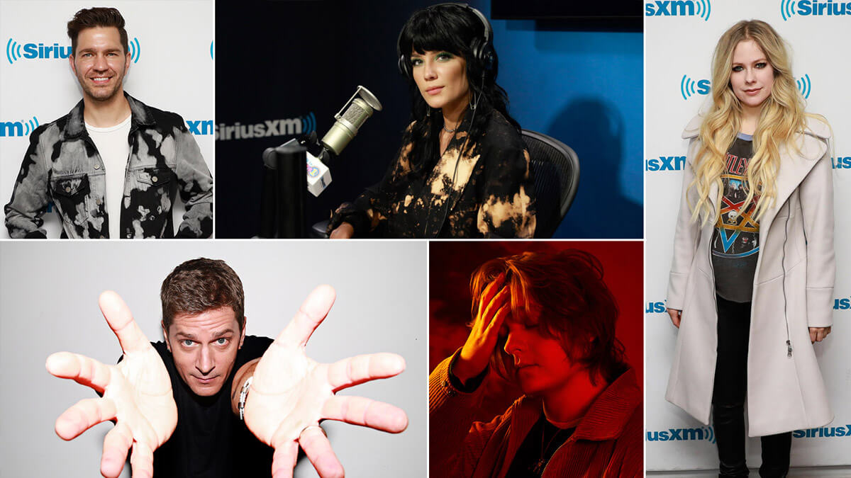 Images of Andy Grammar, Halsey, Avril Lavigne, Lewis Capaldi, and Rob Thomas.
