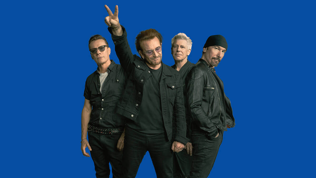 An image of Larry Mullen Jr, Bono, Adam Clayton and The Edge of U2.