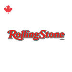 The image shows the Rolling Stone magazine logo in bold, red, stylized lettering with a grey outline. The word CANADA appears in small letters underneath the e. Listen to Rolling Stone Canada on SiriusXM.