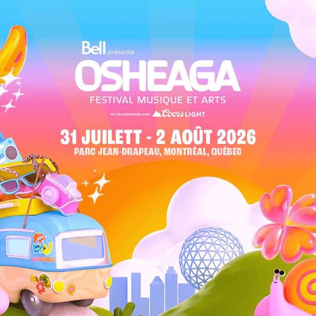 Le festival Osheaga Musique et Arts, présenté par Bell et en collaboration avec Coors Light, se déroulera du 31 juillet au 2 août 2026 au parc Jean-Drapeau, à Montréal, au Québec.