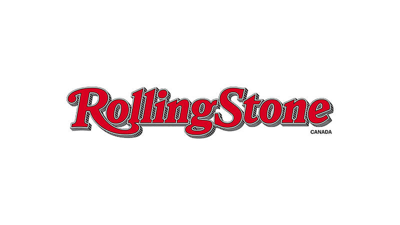 The logo for Rolling Stone Canada features the words Rolling Stone in bold, red, stylized letters with a black outline, set against a white background. The word Canada appears in small text in the lower right corner. Listen to Rolling Stone Canada on SiriusXM.